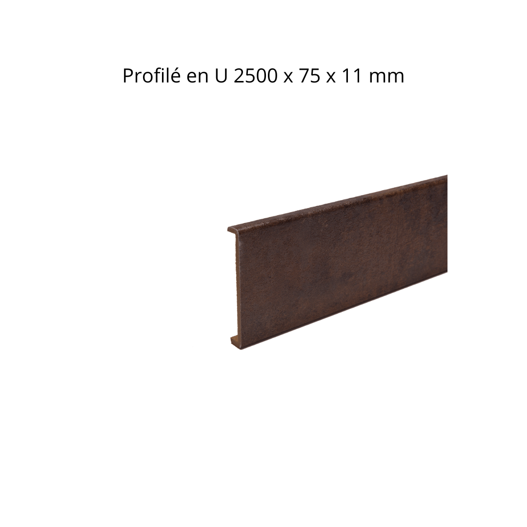 Profilé en U 2500 x 75 x 11 mm Art. 2075