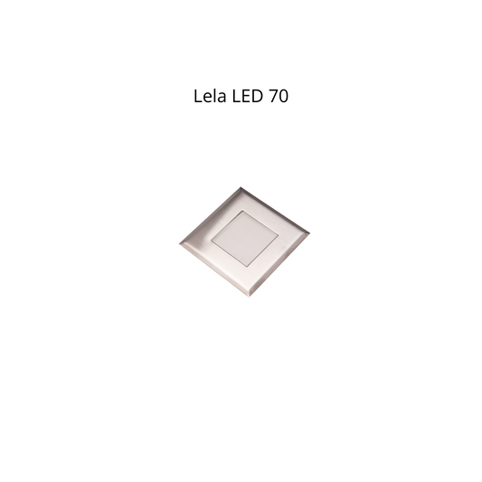 Luminaire encastré inox 70 x 70 mm