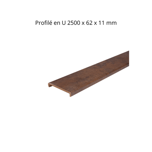 Profilé en U 2500 x 62 x 11 mm Art. 2058